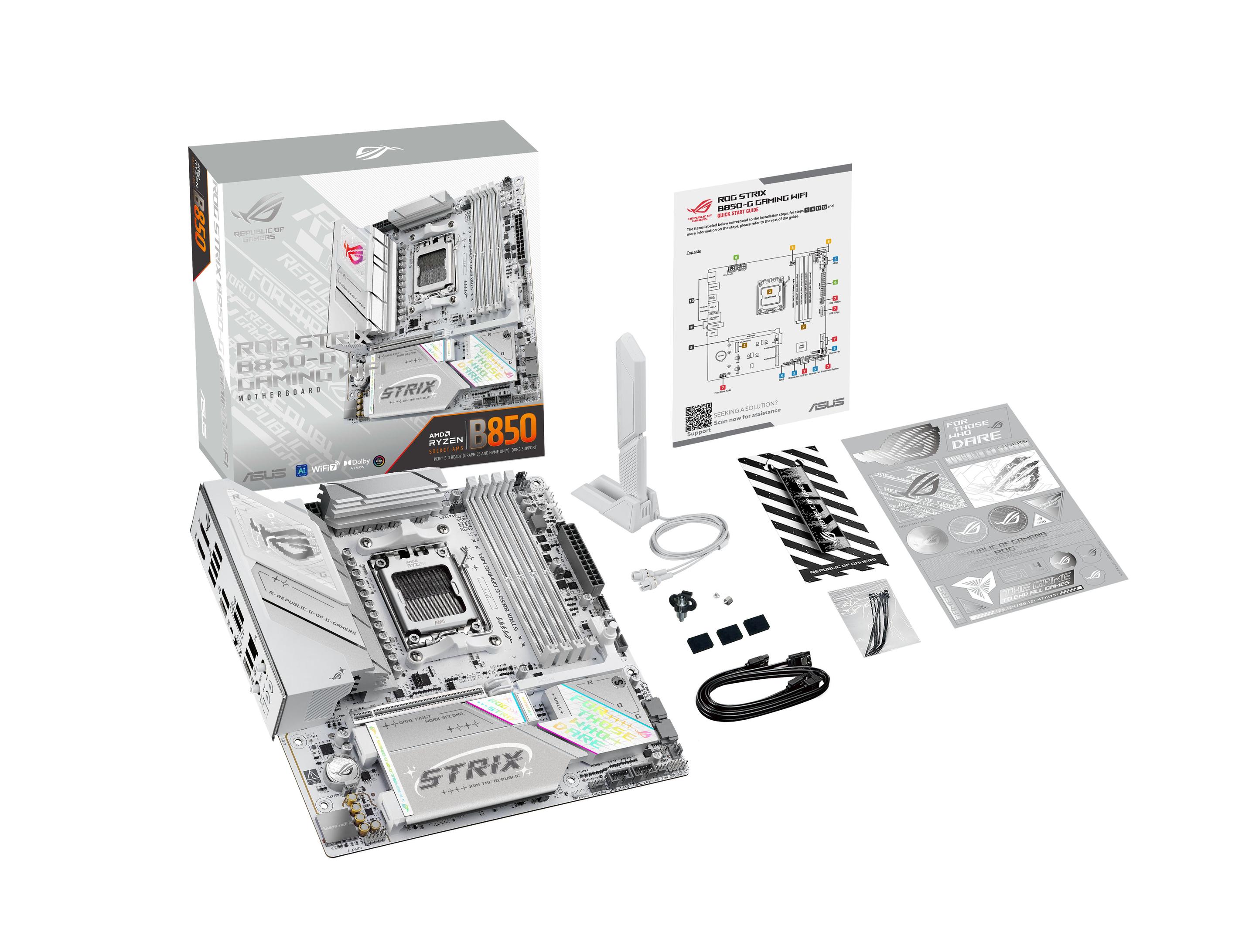 Motherboard ASUS ROG STRIX B850-G GAMING WIFI (AM5 - micro-ATX - Duplo canal - Branco), miniatura 9