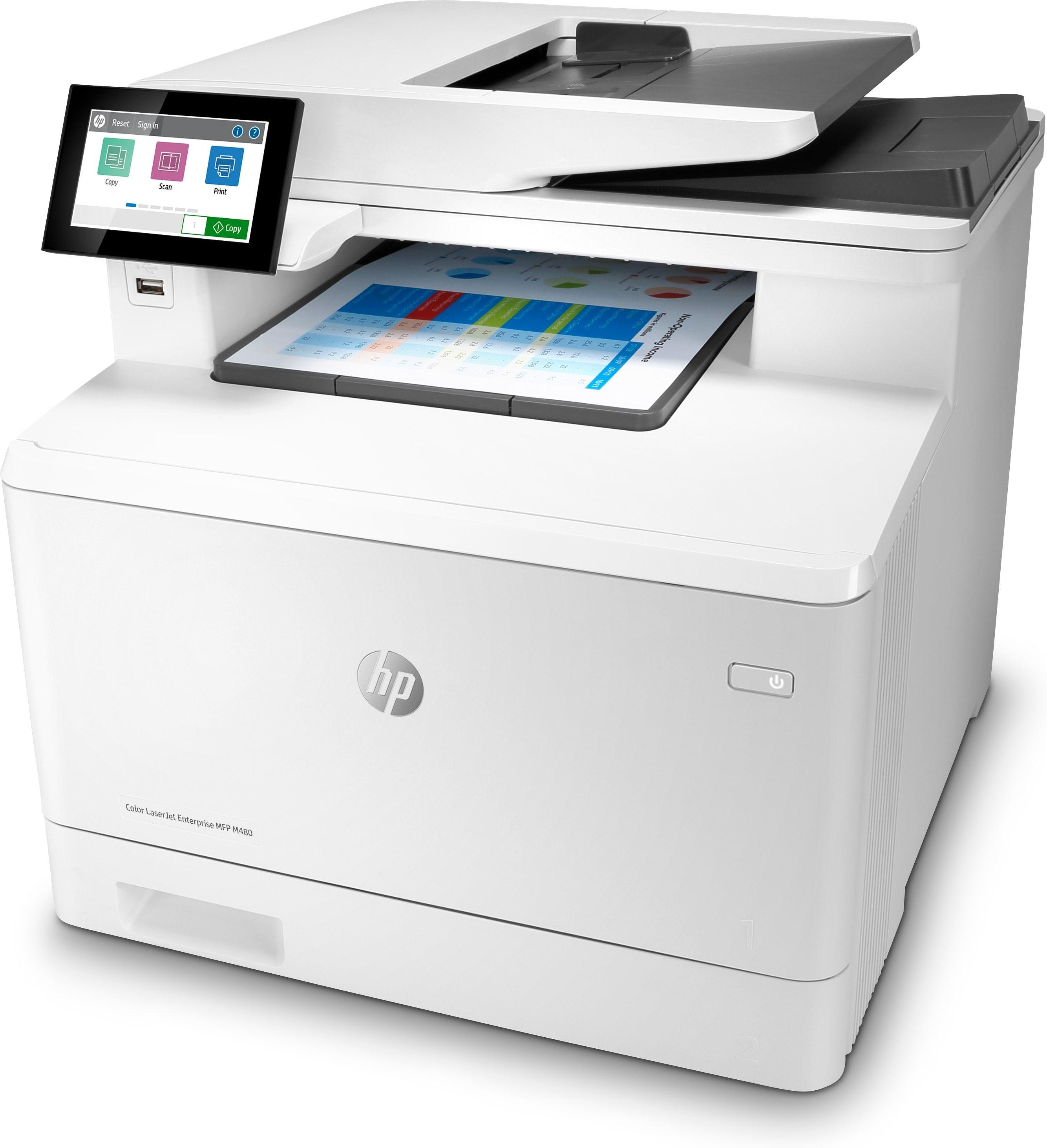 Impressora Multifunções HP Color LaserJet Enterprise M480f (A4 - Impressão a cores - 300 folhas - Branco e Preto) — miniatura 2
