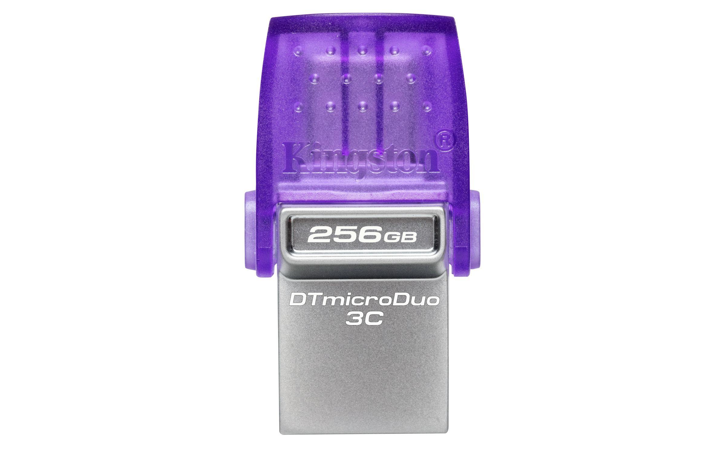 Pen USB KINGSTON DataTraveler microDuo 3C (256 GB - Outro - USB Tipo-A / USB Tipo-C - Roxo) — miniatura 3