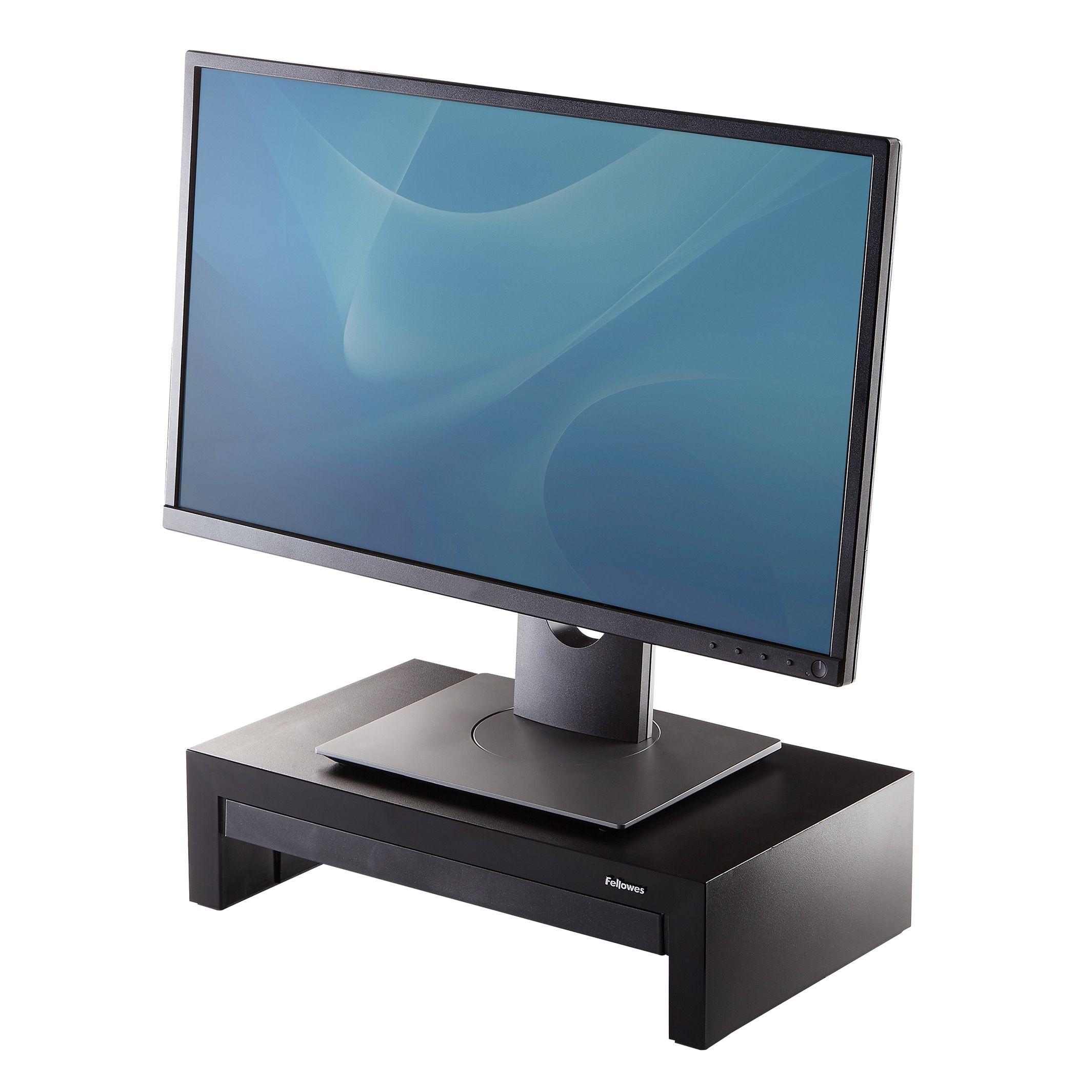 Suporte de Secretária para Monitor FELLOWES Designer Suites 8038101 (até 21" - 18 kg - Preto e Pérola)