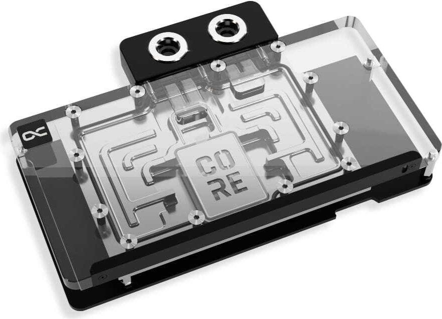 Bloco de Água para Placa Gráfica ALPHACOOL Core RX 9070 XT Hellhound + Pure (Cobre cromado - Transparente/Cromado)