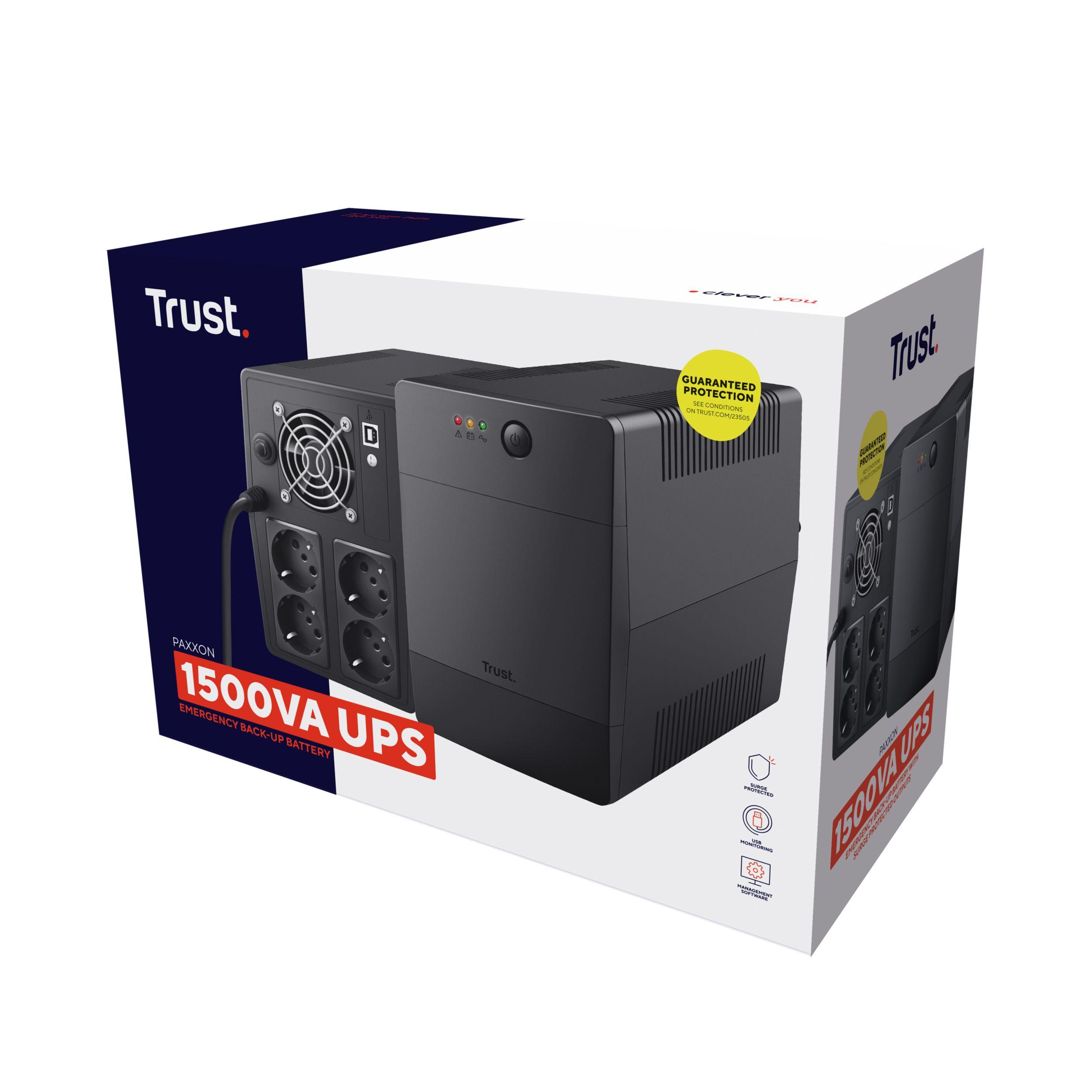 SAI TRUST Paxxon 23505 (USB tipo B - Schuko - Preto) — miniatura 5