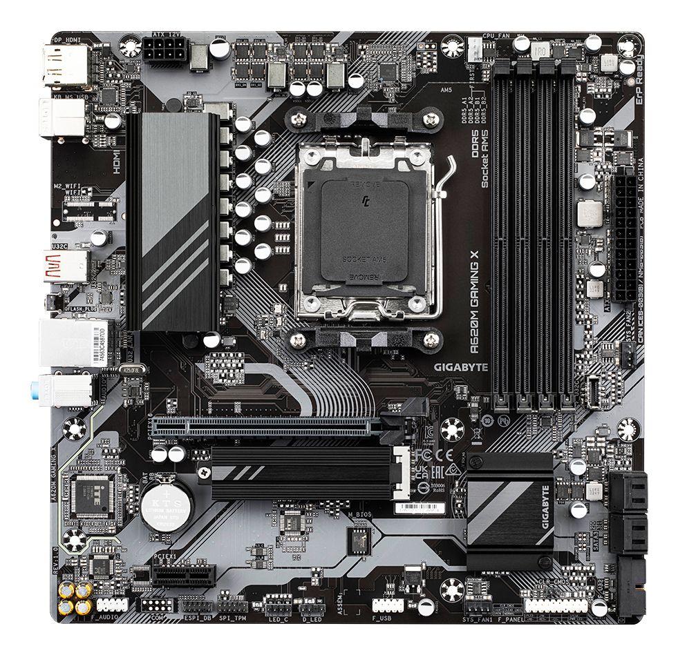 Motherboard GIGABYTE A620M GAMING X (AM5 - AMD Ryzen 7000 Series - micro ATX - Castanho) — miniatura 2