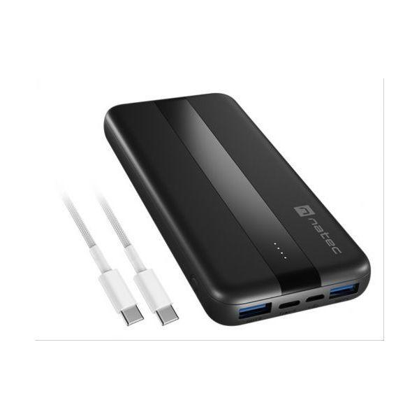 Bateria Externa NATEC Trevi Slim Q V2 (10000 mAh - Até 20W - USB Type-C - Preto), miniatura 2