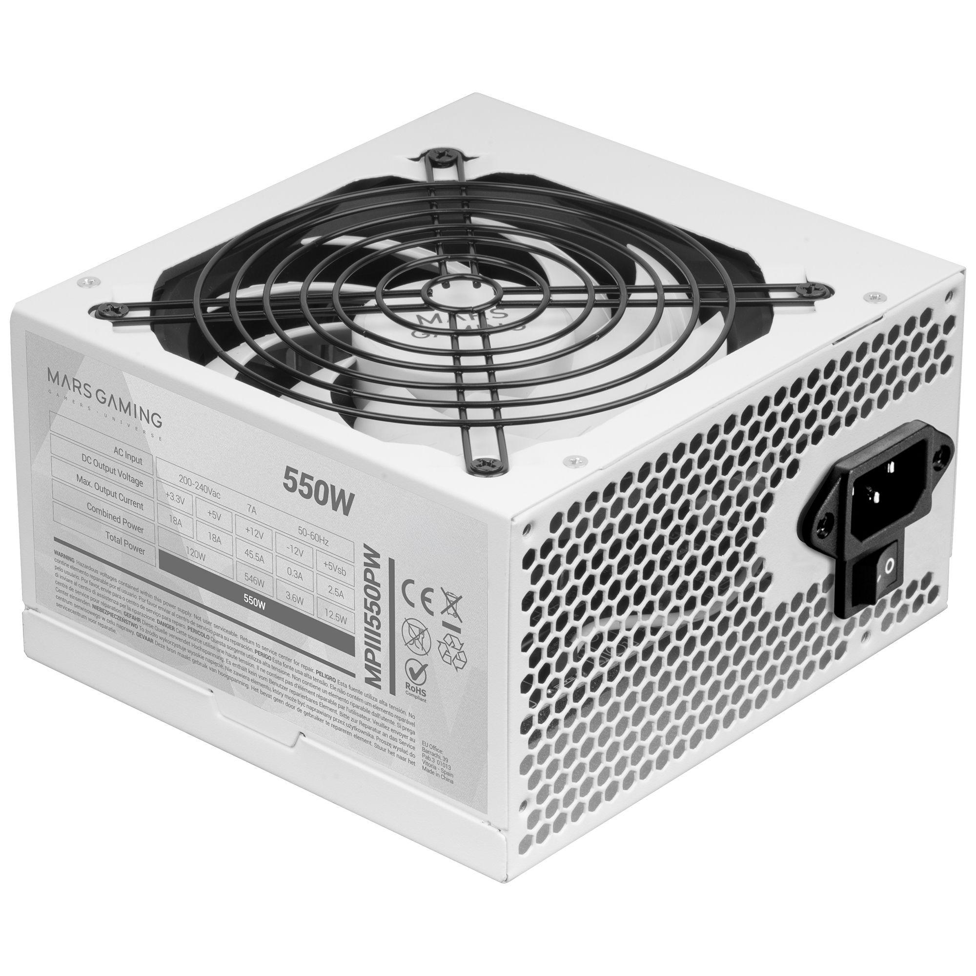 Fonte de Alimentação MARS GAMING MPIII550P (ATX - 550 W - Não modular - Branco), miniatura 2