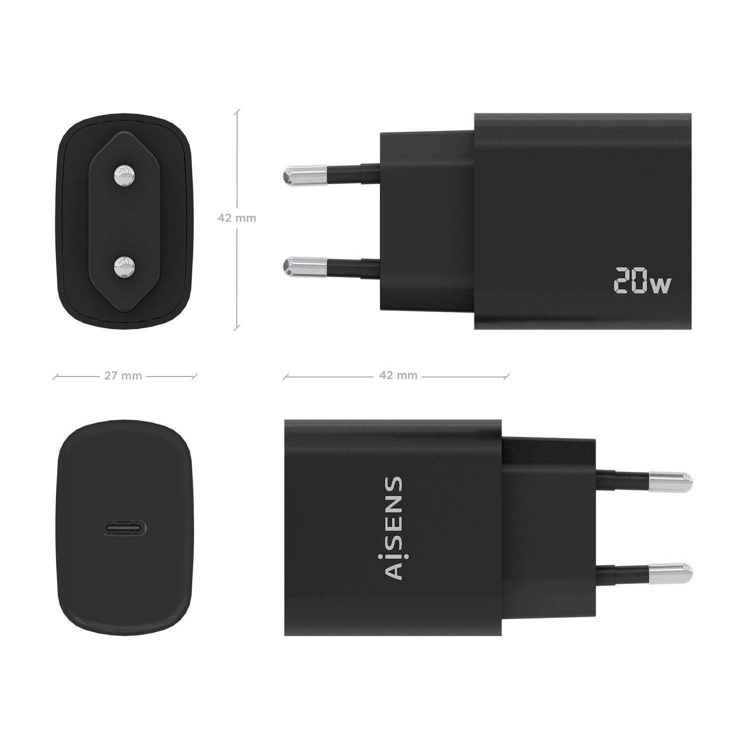 Carregador de Parede AISENS A110-0753 (20 W - Preto), miniatura 4