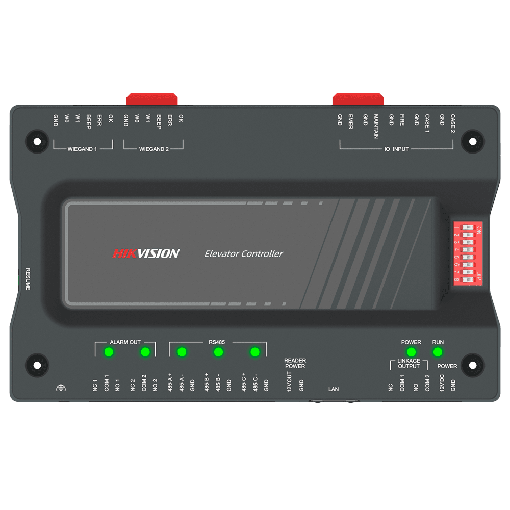 Controlador Principal para Elevadores HIKVISION DS-K2220X(P) (2 Relés - TCP/IP e RS485)