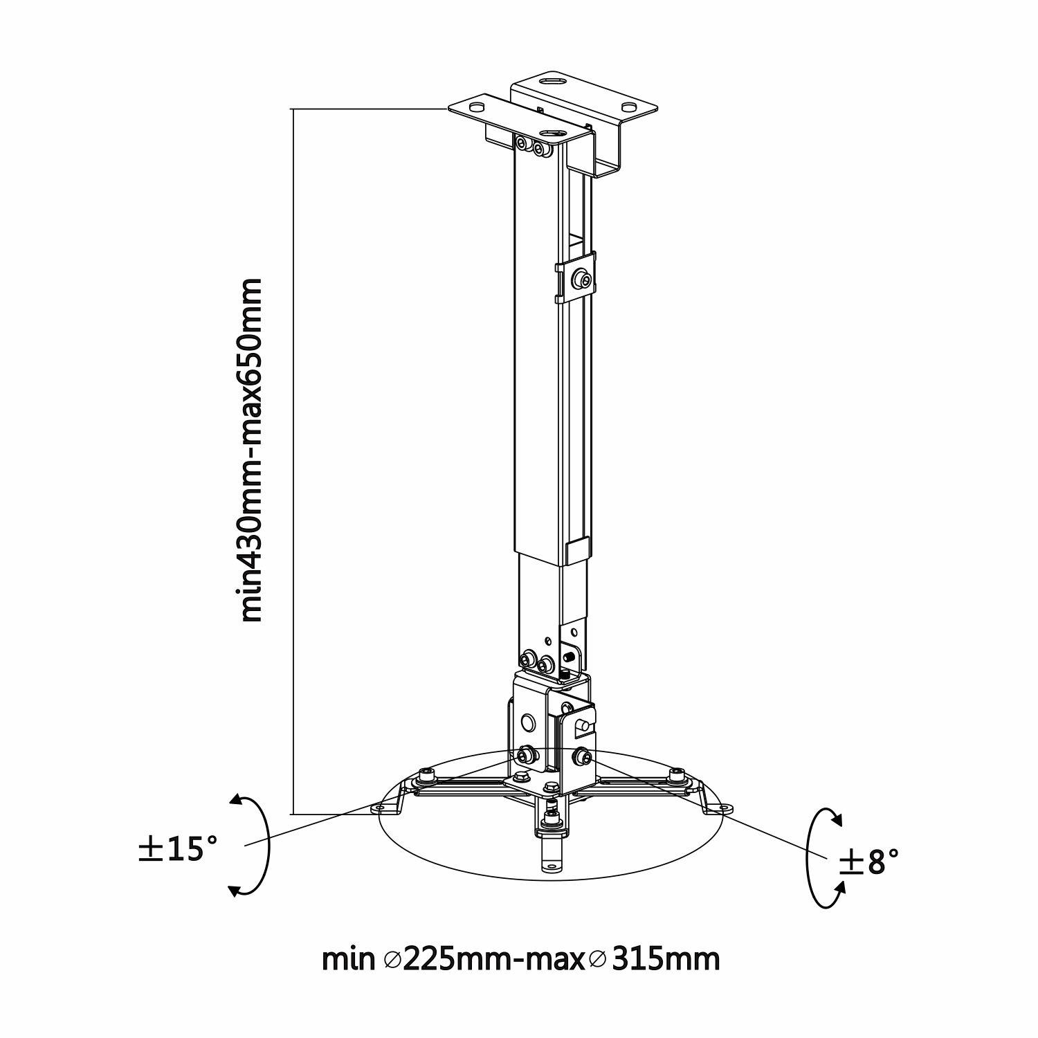 Suporte de Projetor AISENS CWP01TSE-047 (Preto) — miniatura 4