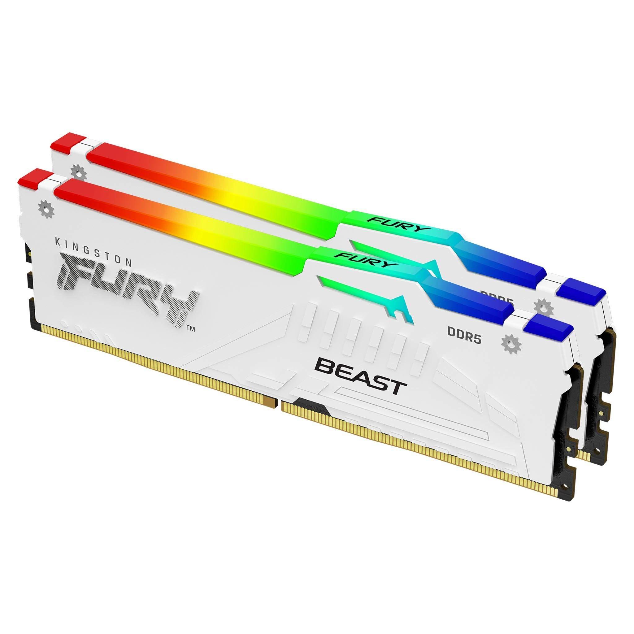 Memória RAM KINGSTON FURY Beast RGB White KF560C30BWEAK2-32 (6000 MHz - 32 GB - DIMM)