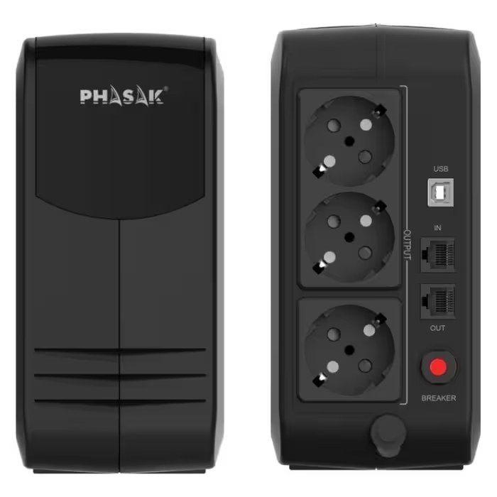 UPS Line-Interactive PHASAK Smart Lite PH 9499 (USB e RJ45 - Schuko - Preto) — miniatura 5