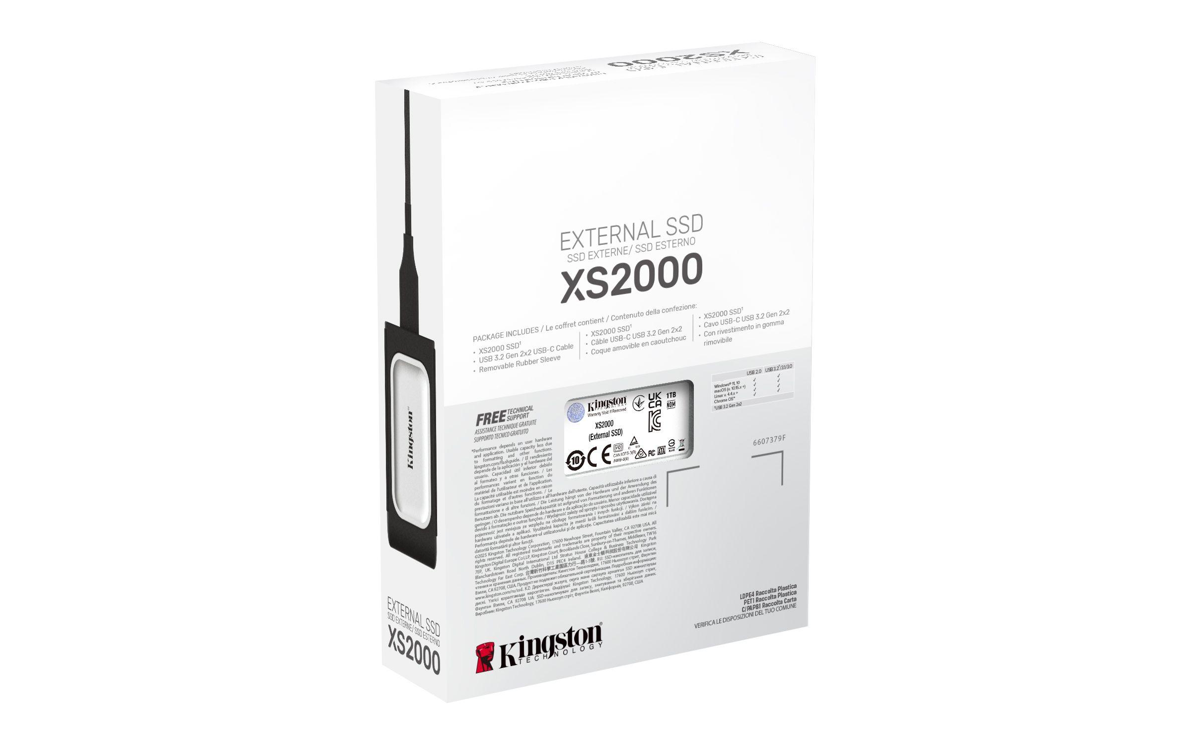 SSD KINGSTON XS2000 SXS2000/1000G (1 TB - 2.5" - USB 3.2 Gen 2x2 - Preto e Prateado) — miniatura 7