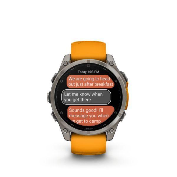 Relógio Desportivo GARMIN fenix 8 (Redondo - Android, iOS - AMOLED - Grafite e Laranja) — miniatura 4
