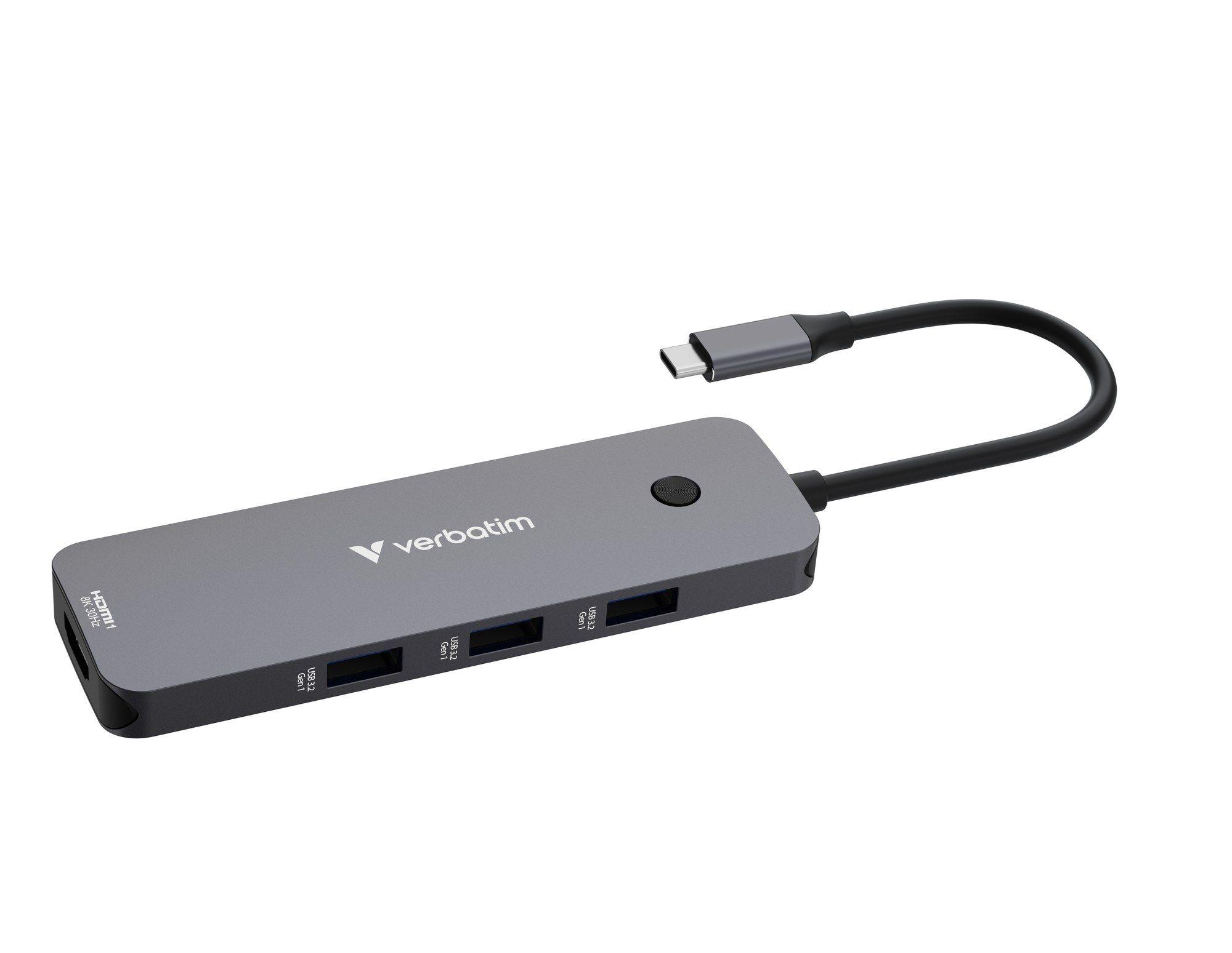 Hub USB-C VERBATIM CMH-08 (0,15 m - Prateado), miniatura 4