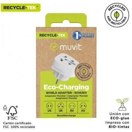 Adaptador Universal MUVIT FOR CHANGE MCADP0007 (Policarbonato ignífugo - Branco), miniatura 5