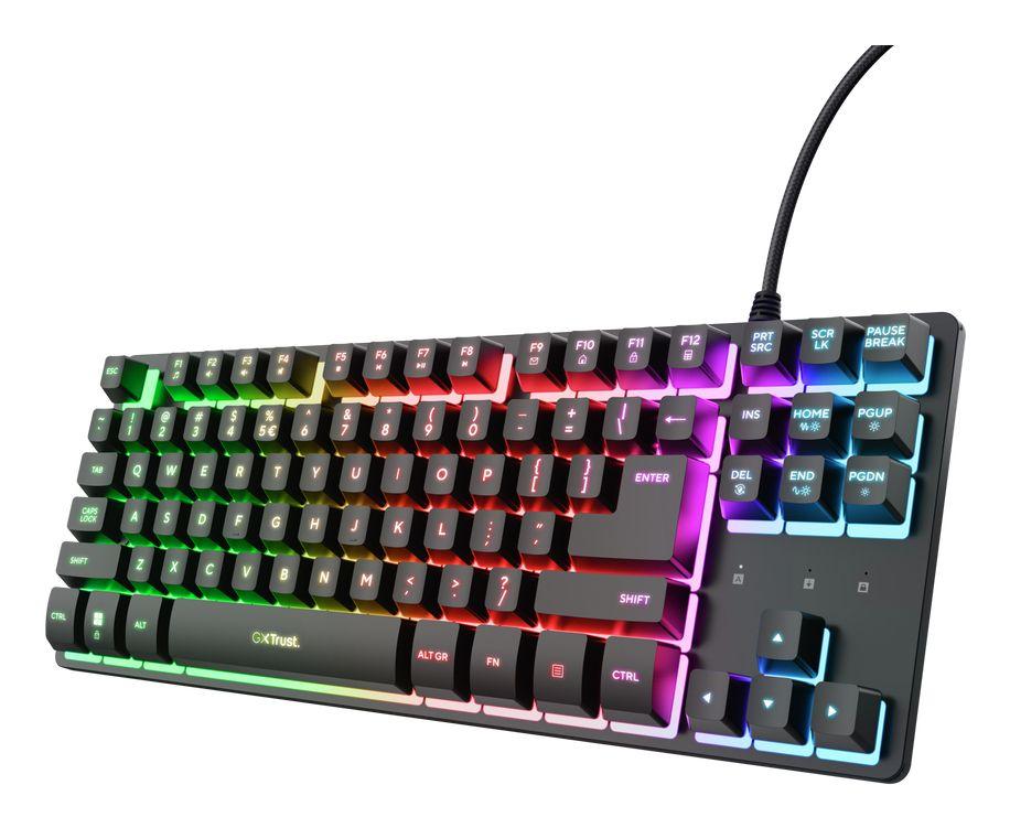 Teclado TRUST GXT 833 Thado TKL (Espanhol - Interruptor de membrana - USB - Preto)