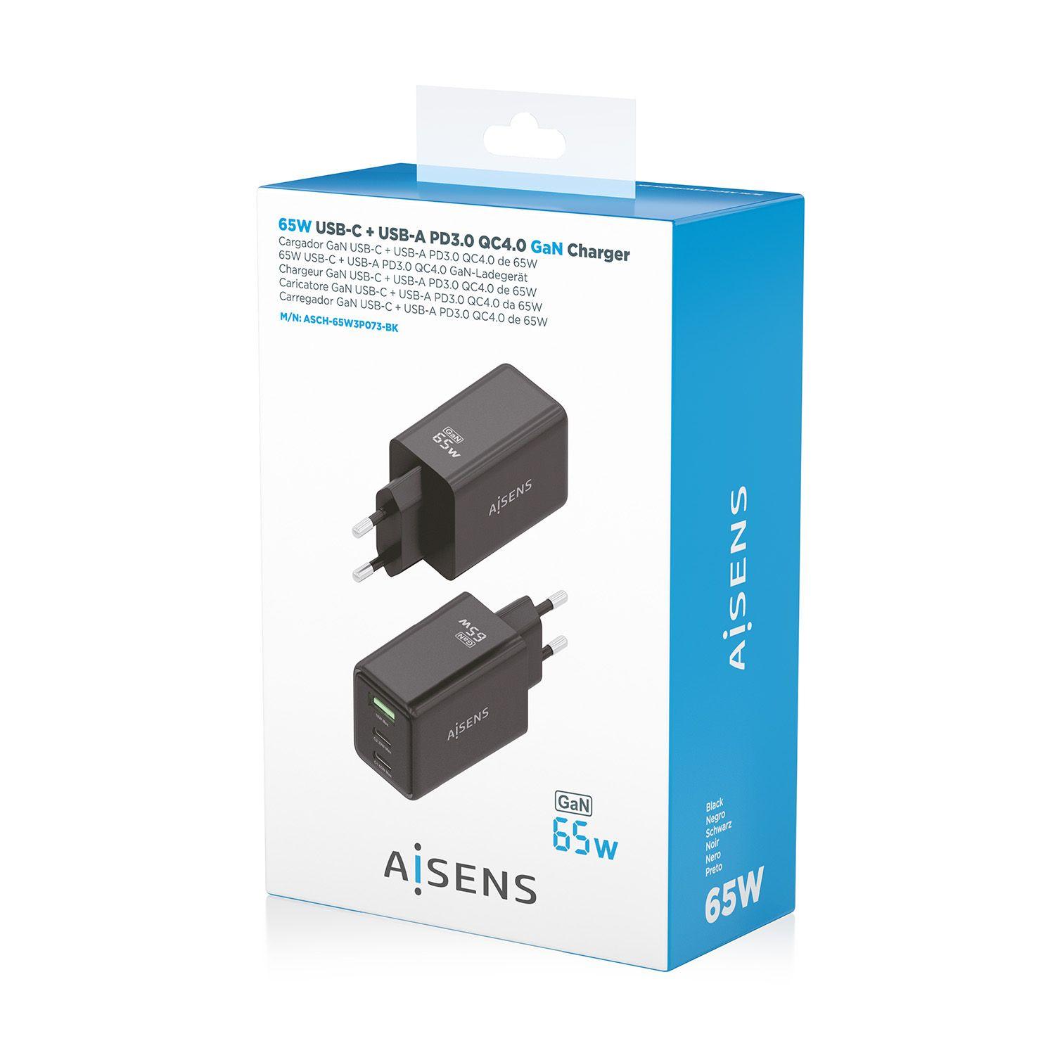 Carregador AISENS ASCH-65W3P073-BK (65 W - 45 W - Preto), miniatura 7