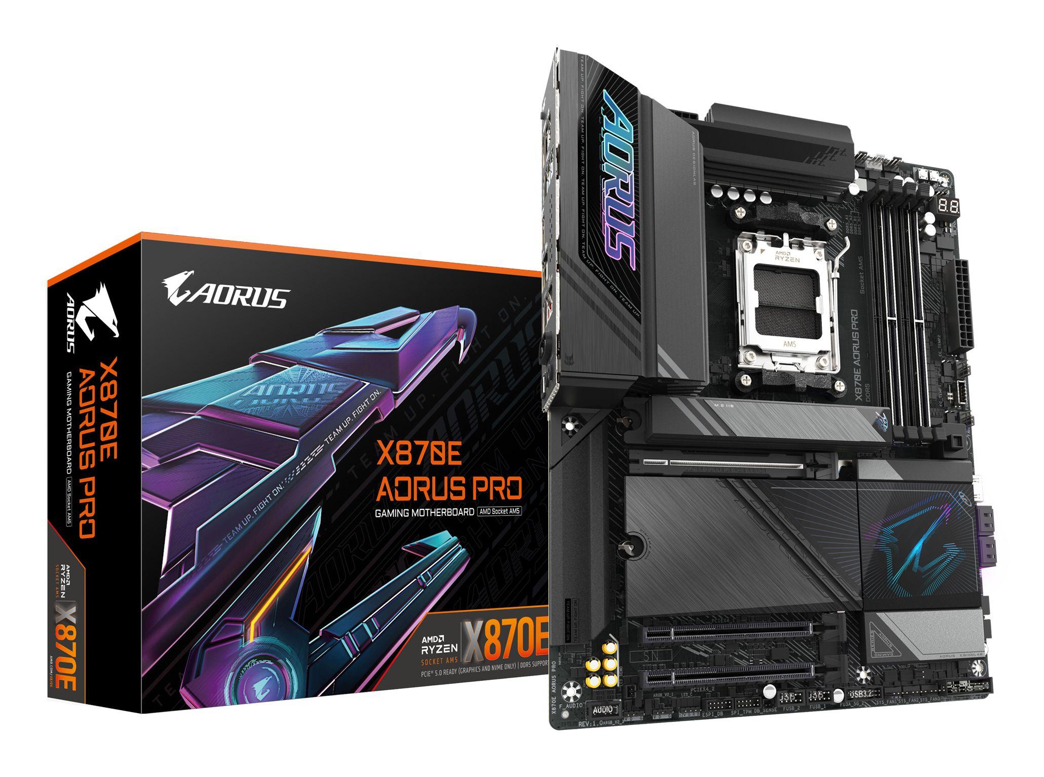 Motherboard GIGABYTE X870E AORUS PRO (AM5 - ATX - Duplo canal - Preto)
