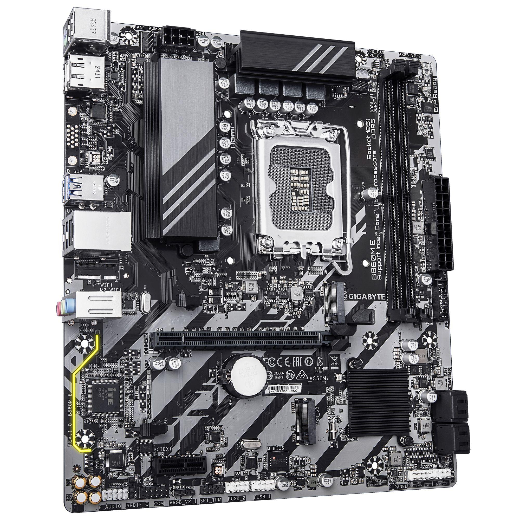 Motherboard GIGABYTE B860M E (LGA 1851 (Socket V1) - Intel Core Ultra - micro ATX - Castanho escuro), miniatura 3