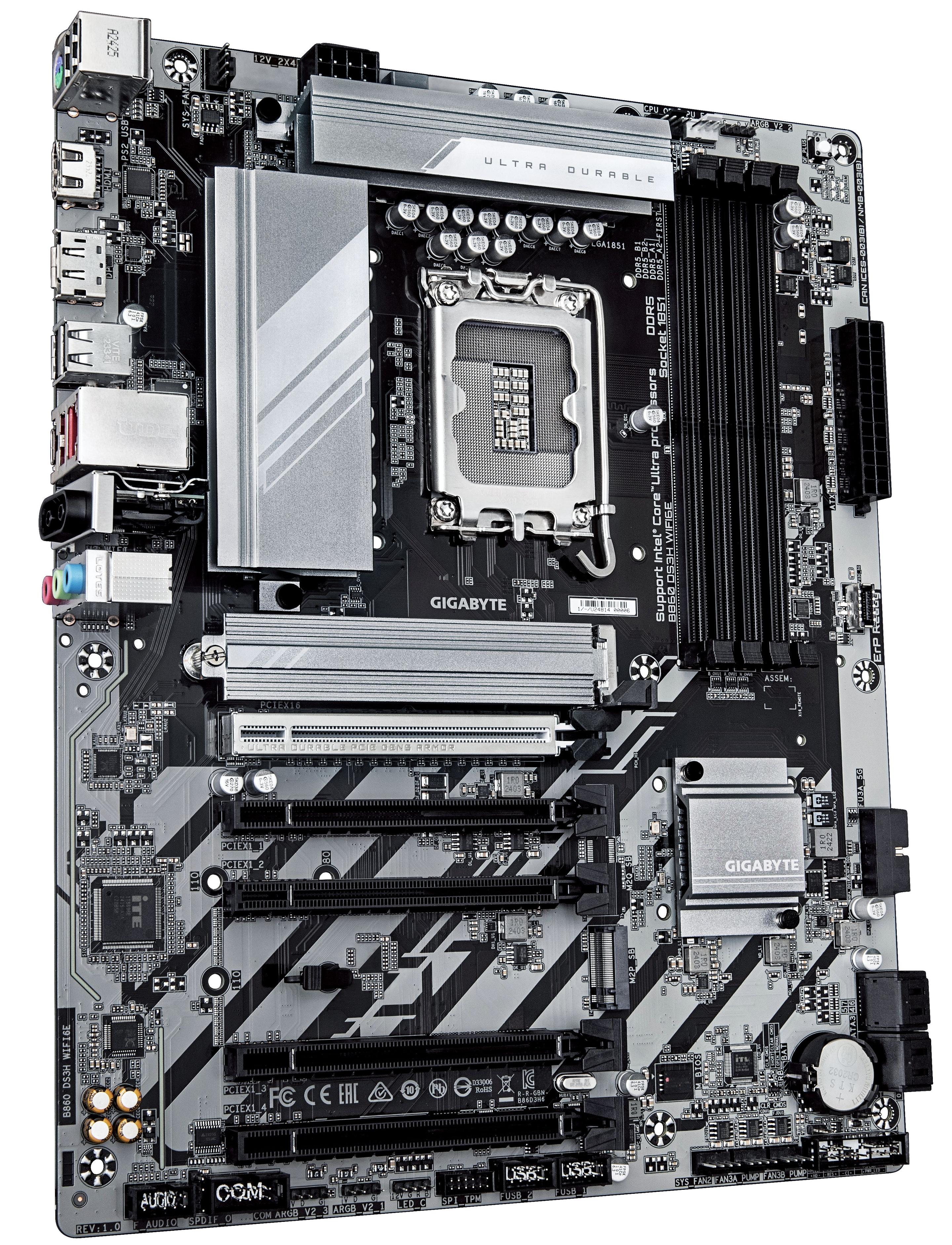 Motherboard GIGABYTE B860 DS3H WIFI6E (LGA 1851 (Socket V1) - Intel Core Ultra Série 2 - ATX) — miniatura 3