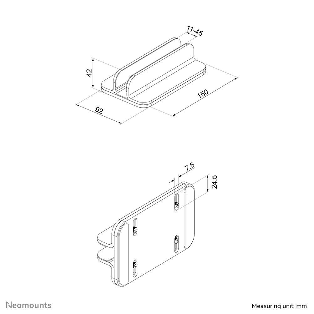 Suporte para Portátil NEOMOUNTS NSLS300 (11–17" - 5 kg - Cinzento) — miniatura 9