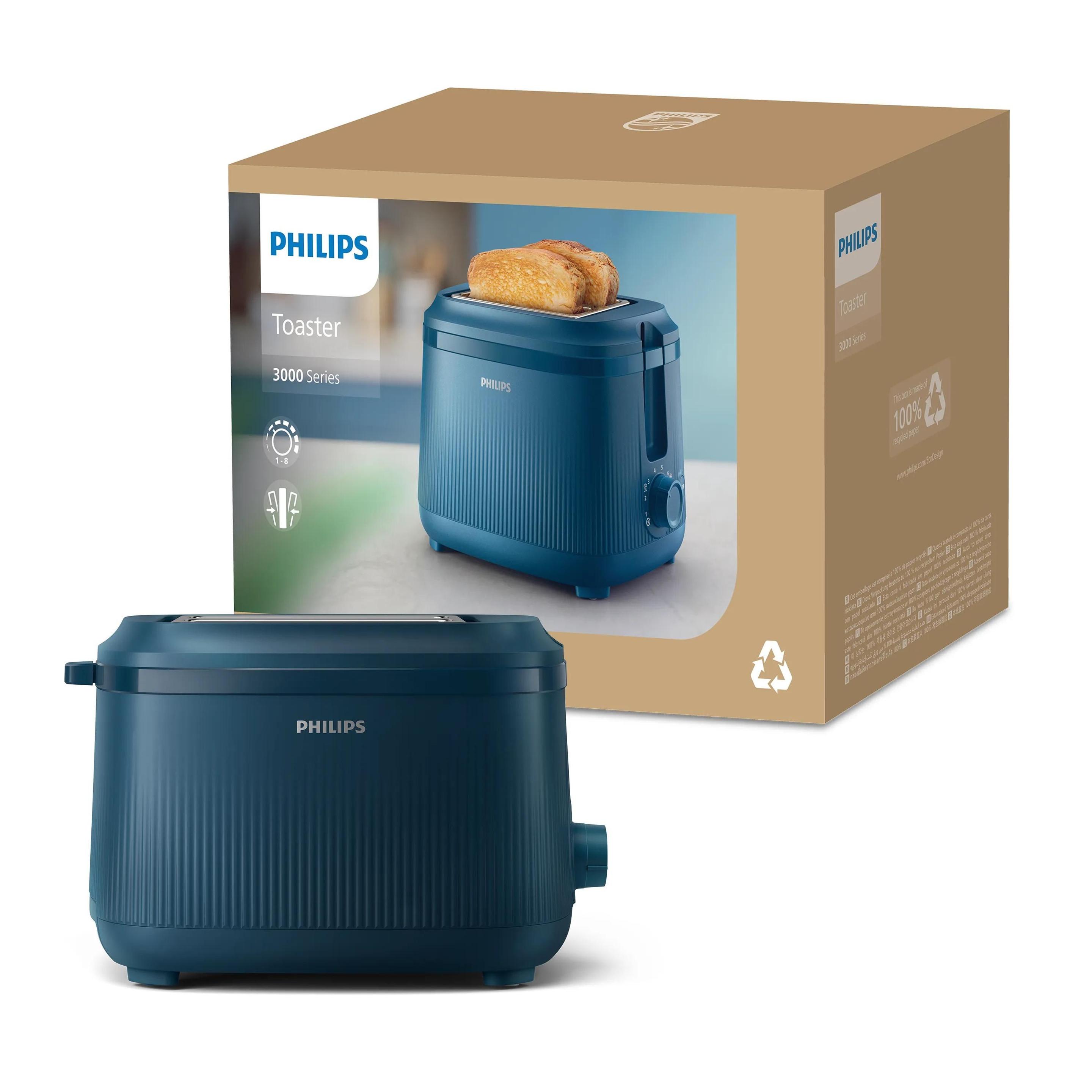 Torradeira PHILIPS 3000 Series HD2511/70 (830 W - 2 fatias - Plástico - Azul), miniatura 2