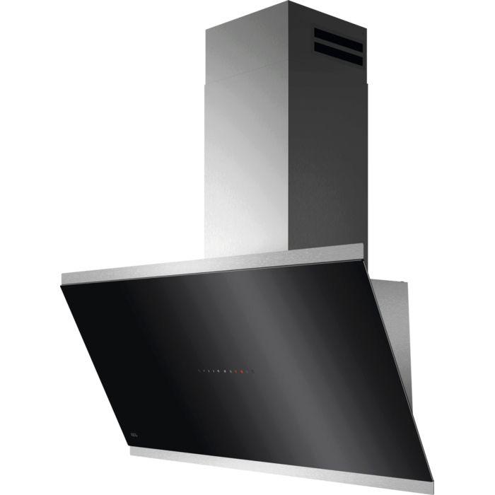 Exaustor de Parede AEG GV77D91SL (Altura 126 cm (mínima) - 90 cm - 41 cm - Preto e Prateado)