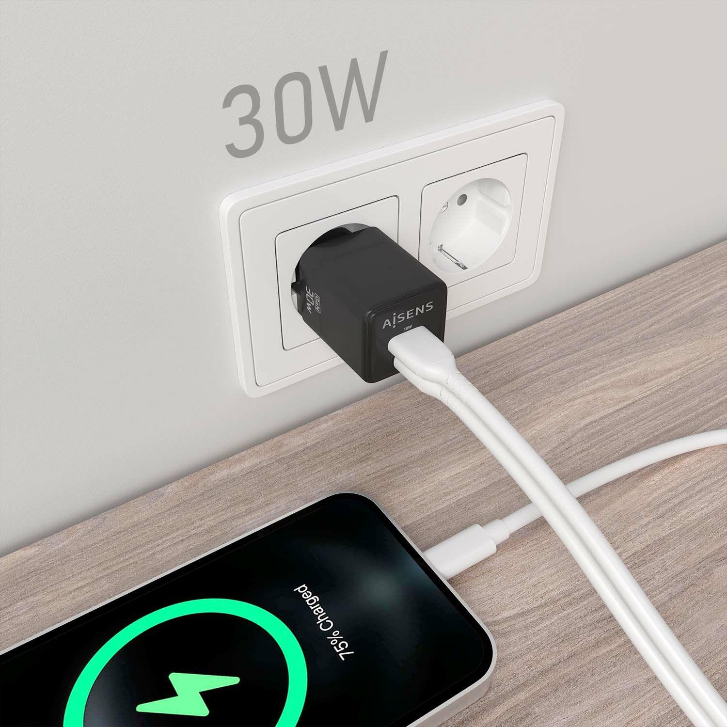 Carregador AISENS ASCH-30W2P038-BK (33 W - 30 W - Preto), miniatura 4