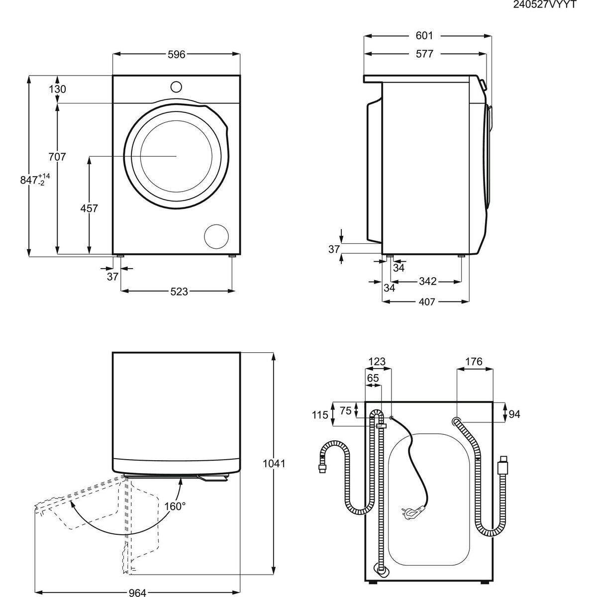 Máquina de Lavar Roupa Independente AEG LFR7394N2B (1351 RPM - B - 45 l - Branco) — miniatura 13