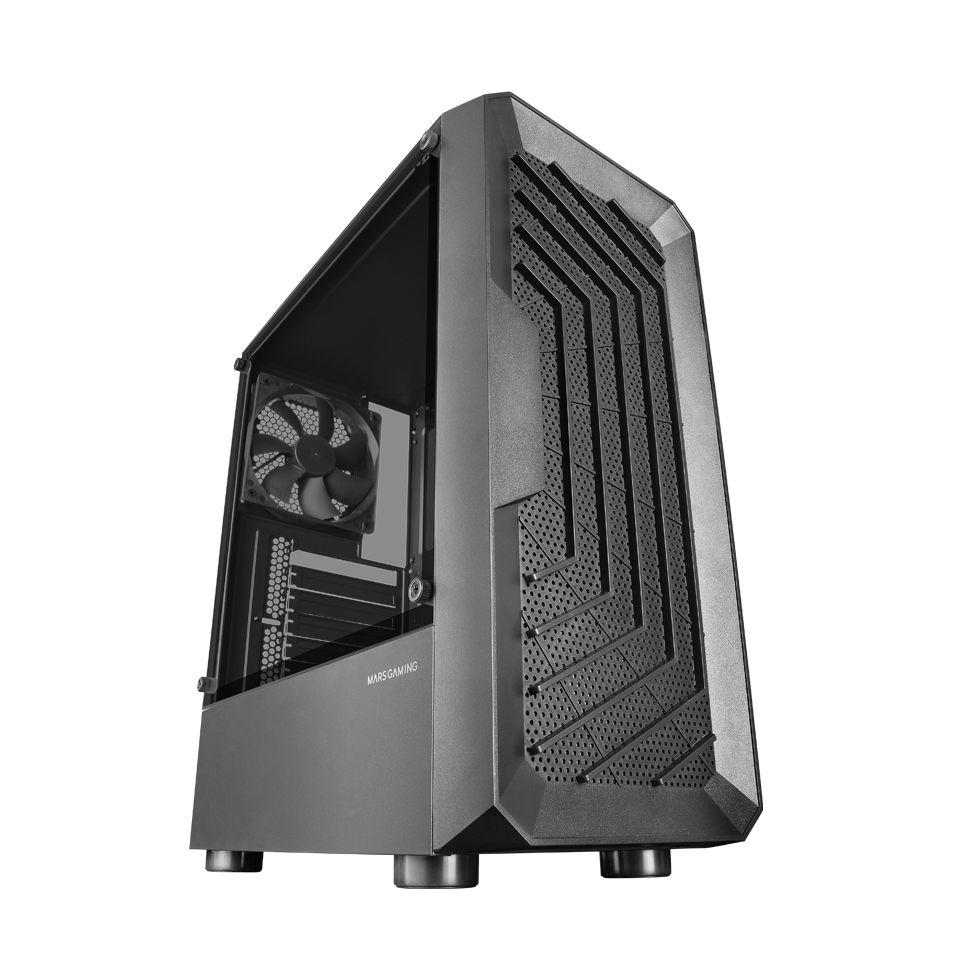 Caixa PC MARS GAMING MC2000 (ATX, micro ATX, Mini-ITX - Midi Tower - Metal, Vidro temperado - Preto)