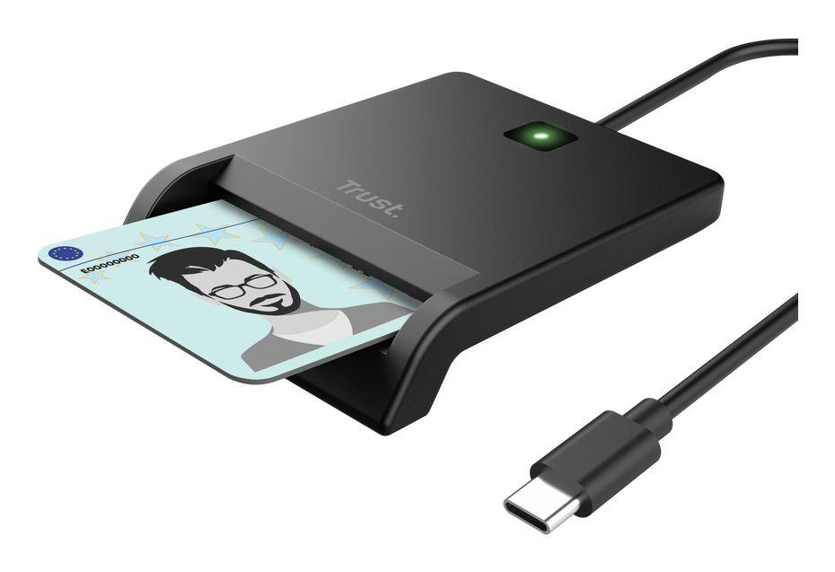 Leitor de Cartões Inteligentes TRUST Primo 26253 (USB Type-C - Preto) — miniatura 2