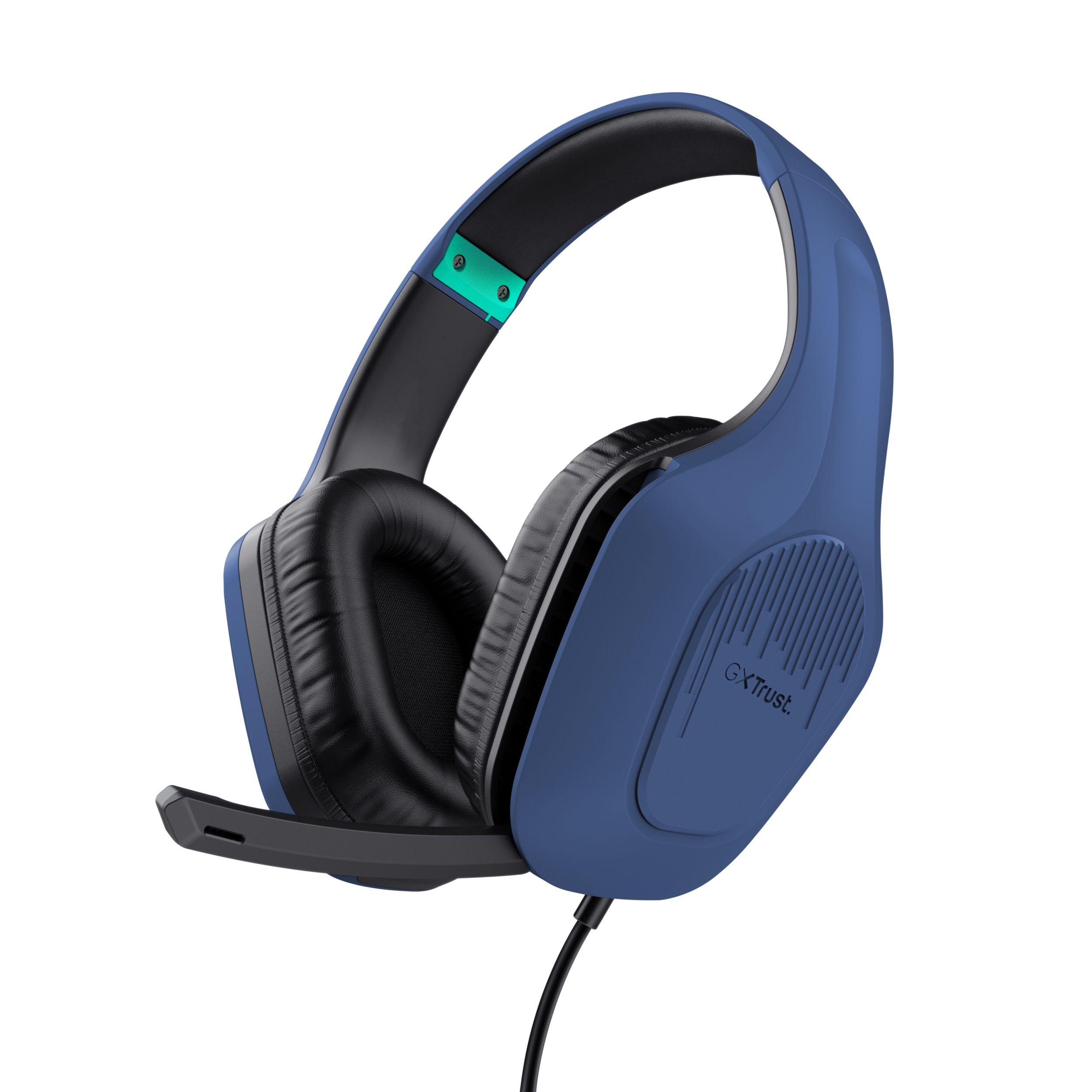 Headset Gaming TRUST GAMING GXT 415B Zirox (Binaural - Com fios - Circum-aural - Azul)