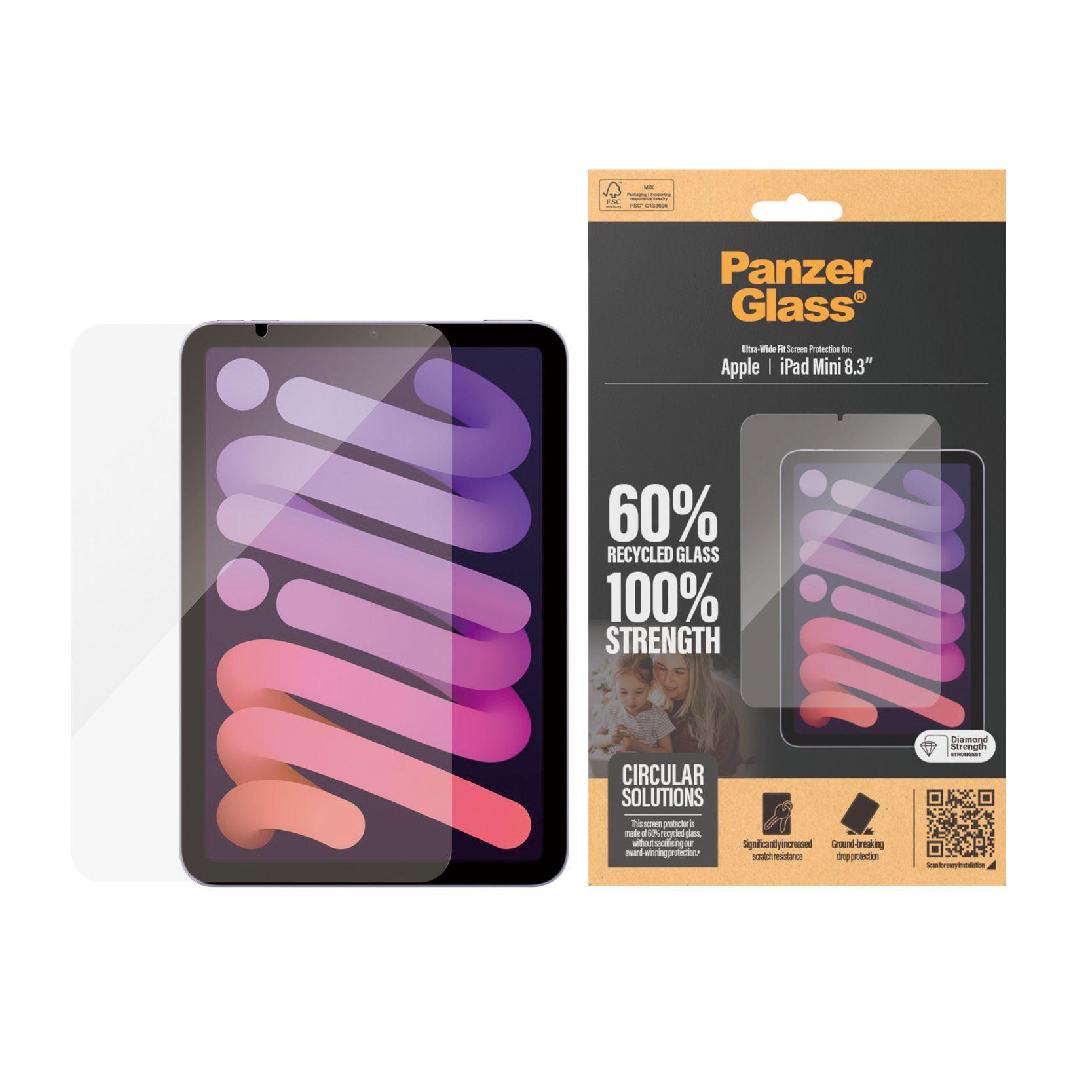 Protetor de Ecrã PANZERGLASS Ultra-Wide Fit para iPad mini 8,3″ (Apple - Transparente) — miniatura 2