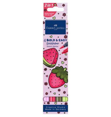 Marcador de Ponta Dupla FABER-CASTELL Sketchmarker 4ST Bold&Easy Etui I (Cores Sortidas)