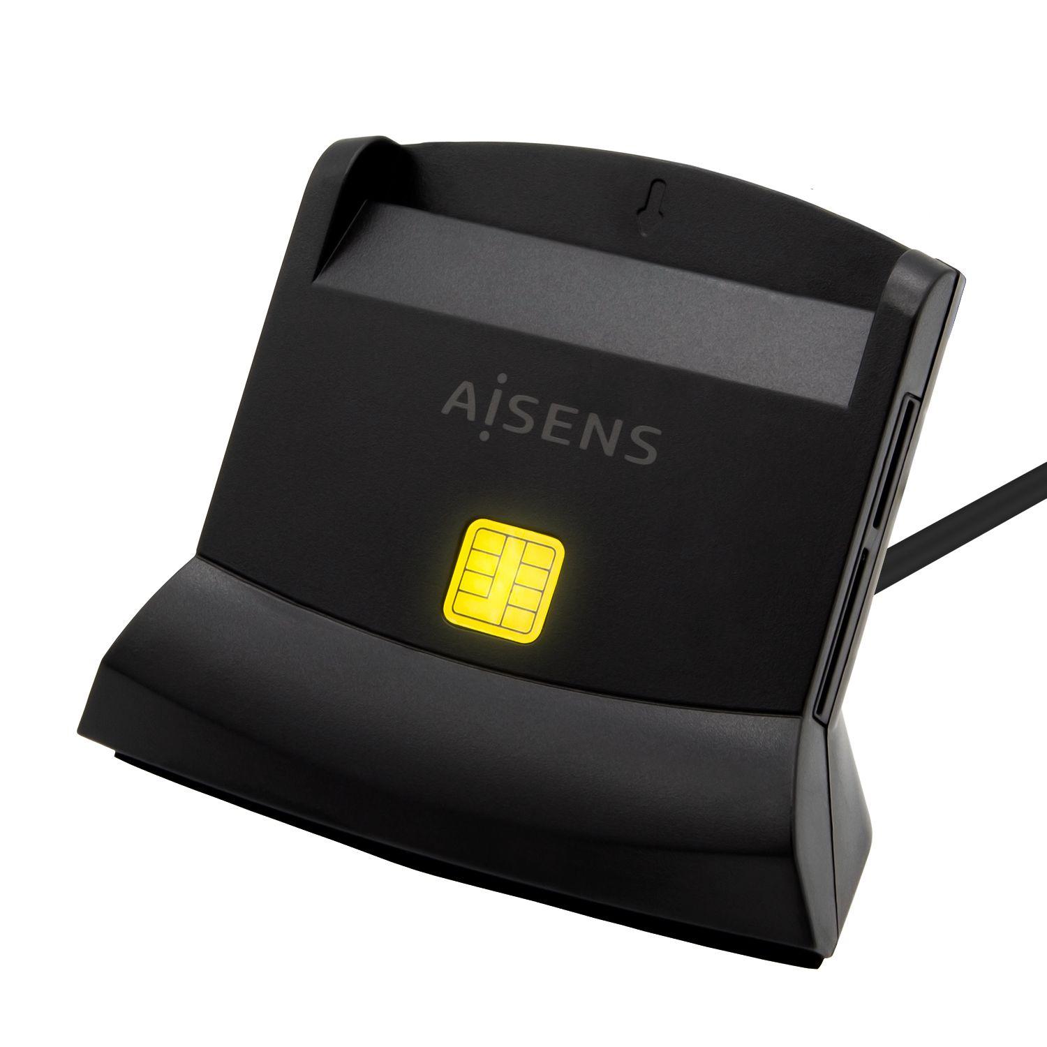 Leitor de Cartões Inteligentes e Memória AISENS ASCR-SN04CSD-BK (USB 2.0 - Preto)