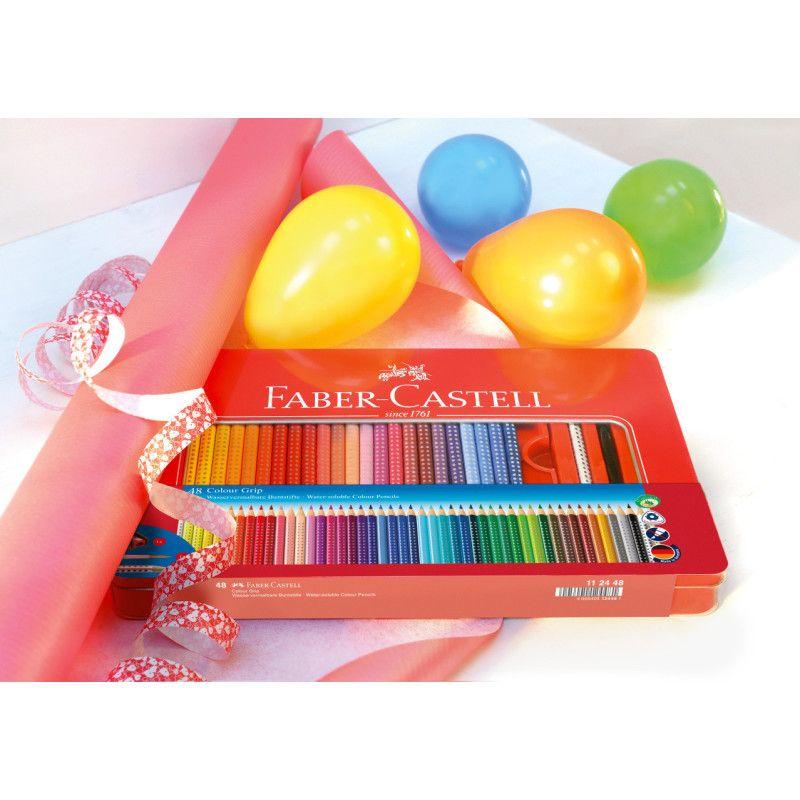 Lápis de Cor FABER-CASTELL Colour Grip (48 Unidades - Estojo Metálico), miniatura 3