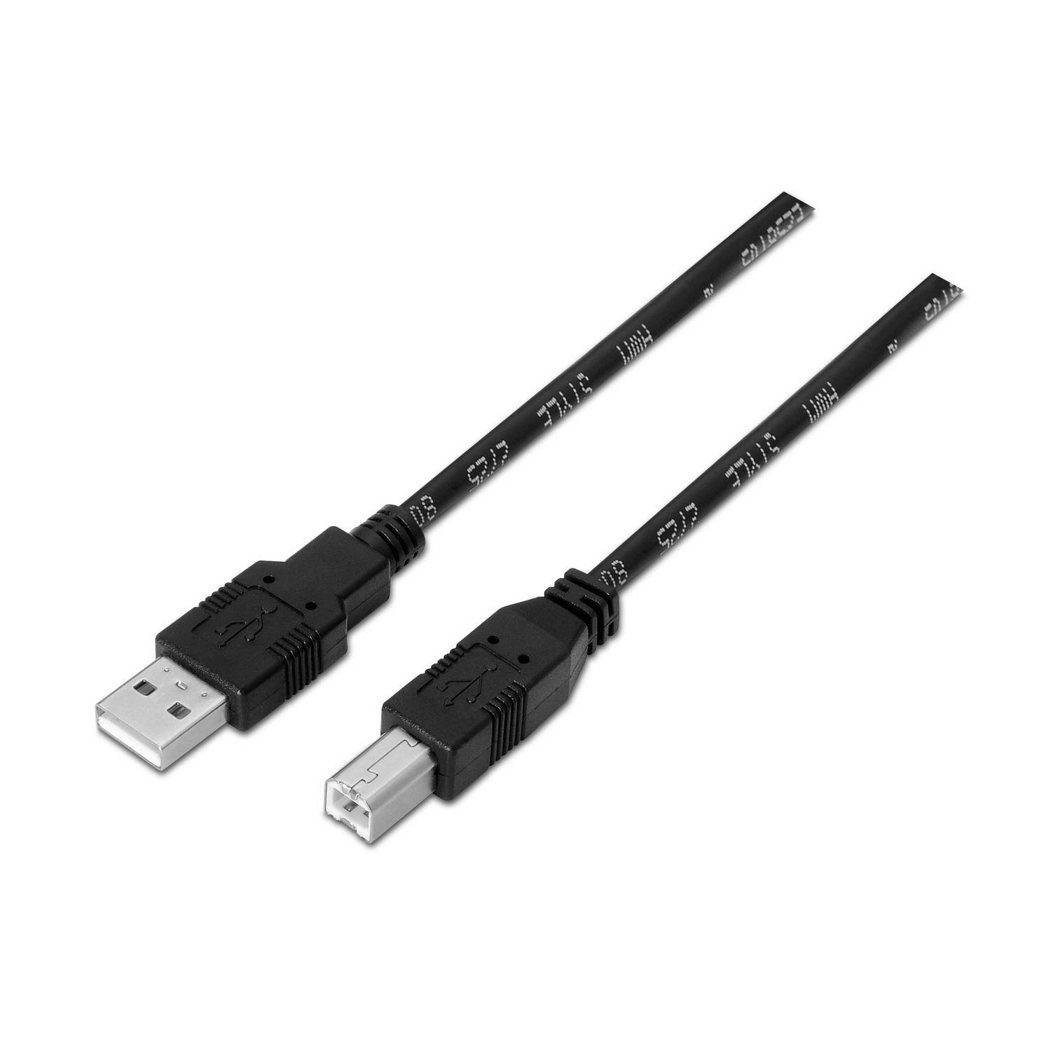 Cabo USB 2.0 AISENS A101-0006 (1,8 m - USB B - USB A - Preto)