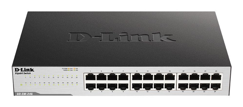 Switch D-LINK GO-SW-24G/E (Gigabit Ethernet - 10, 100, 1000 Mbit/s - 0,512 MB - Preto)