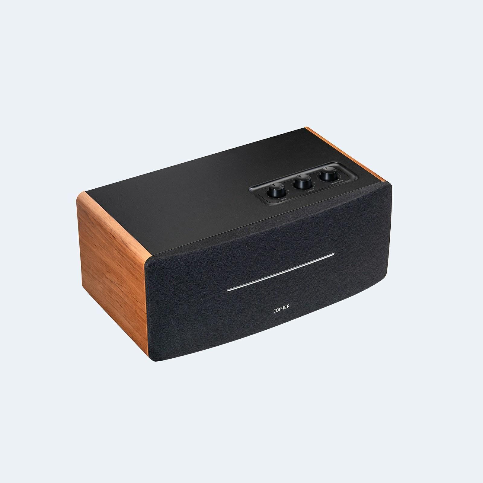 Coluna EDIFIER D12 (Com fios e sem fios - RCA, AUX - Castanho/Preto)