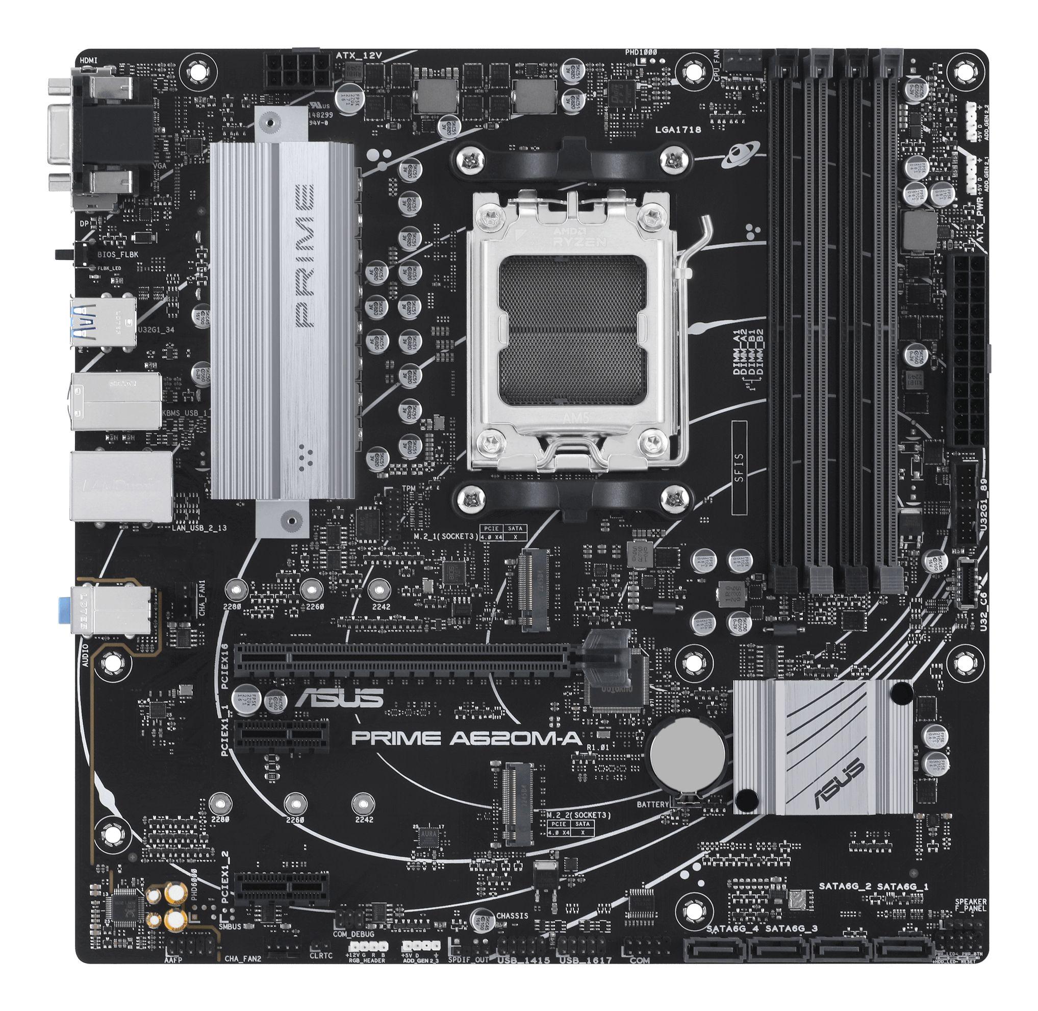 Motherboard ASUS PRIME A620M-A-CSM (AM5 - AMD Ryzen 7000 Series - micro ATX), miniatura 2