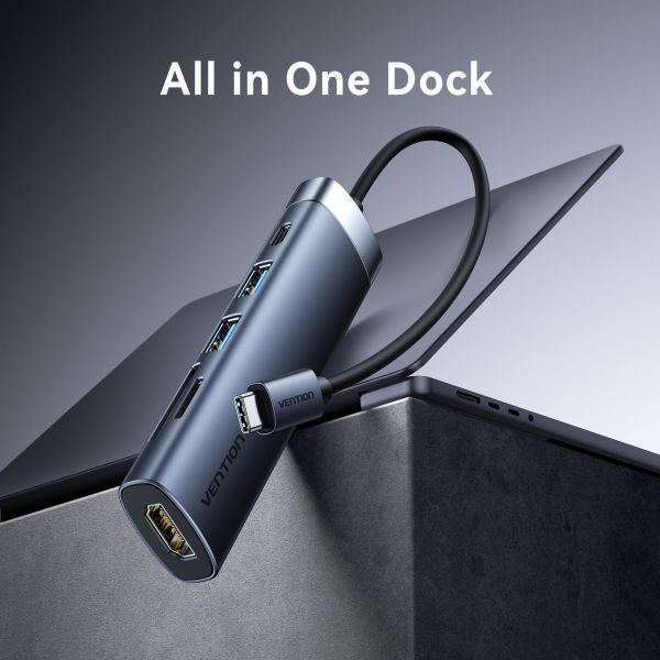 Docking USB-C VENTION THJHB (Cinzento) — miniatura 2