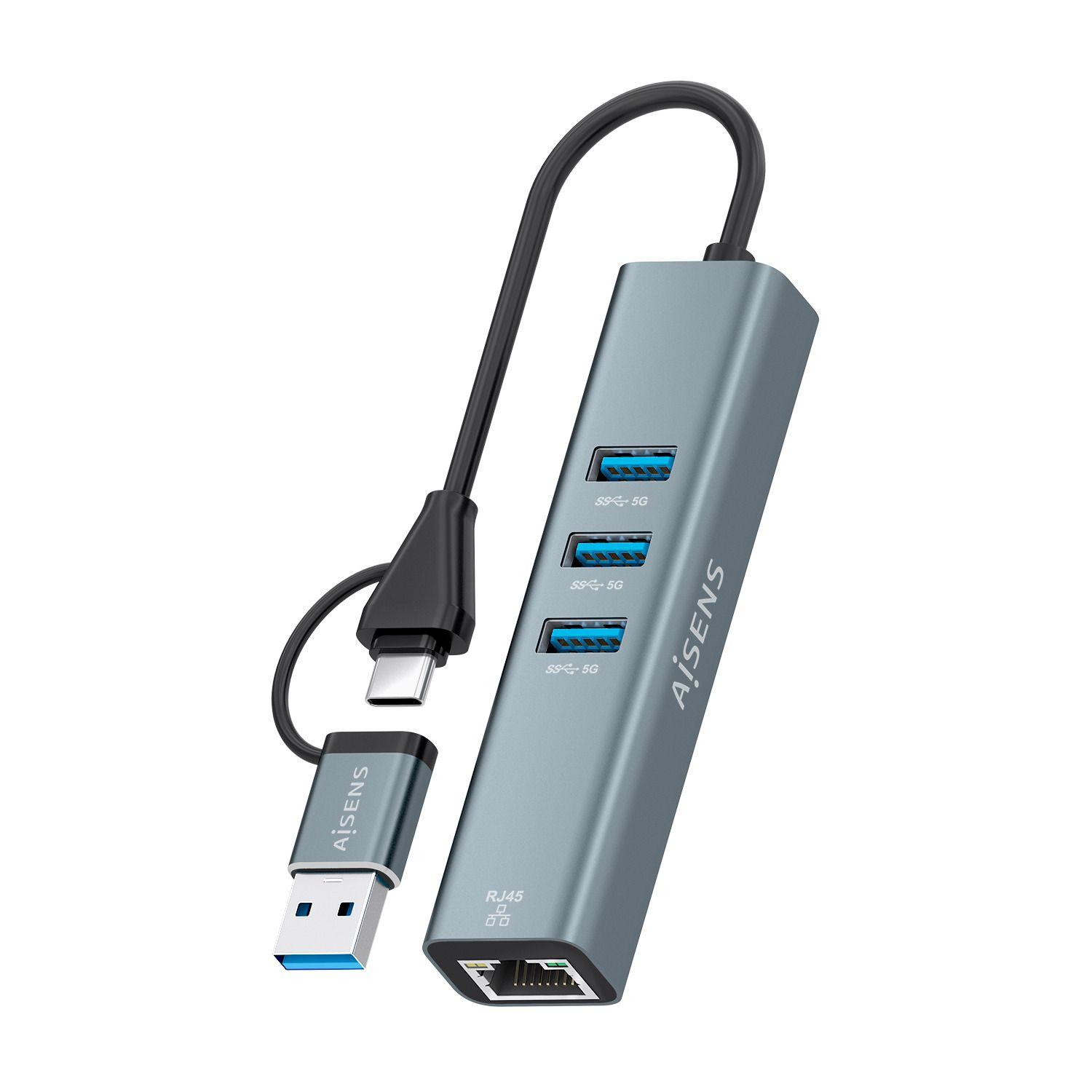 Hub USB-C AISENS A109-1033 (0,15 m - Cinzento) — miniatura 3