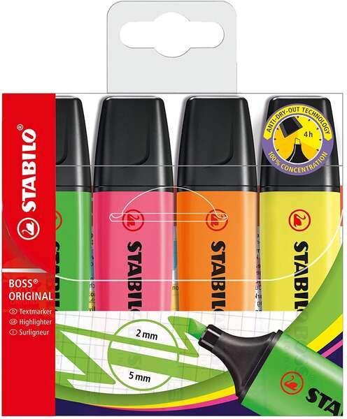 Marcadores Fluorescentes STABILO BOSS ORIGINAL 70/4 (Várias Cores)