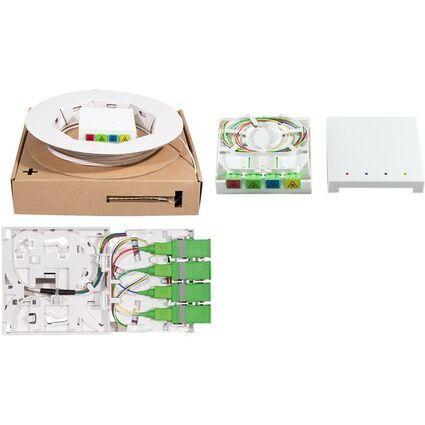 Caixa de Terminação FTTH LOGILINK FB4SC50 (4 x SC/APC - Cabo de 50 m - Branco)