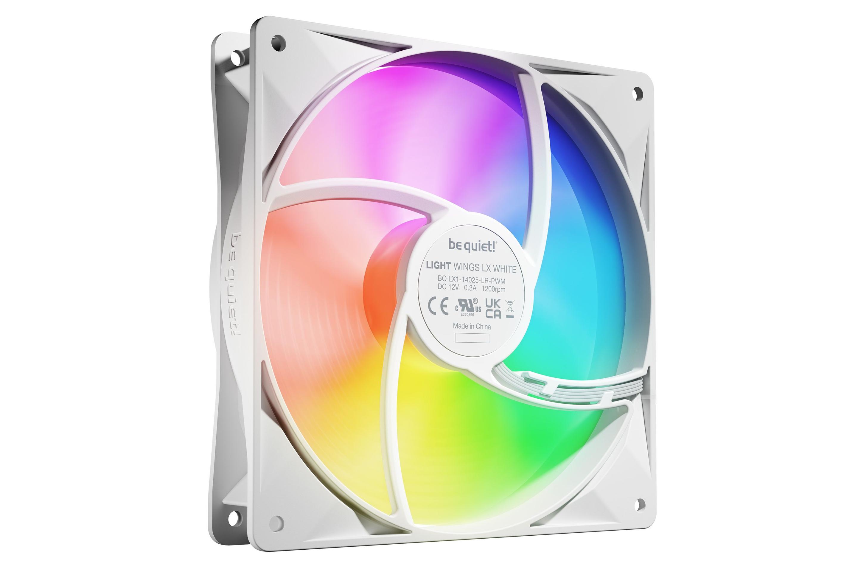 Conjunto de Ventoinhas para Caixa PC BE QUIET! Light Wings LX 140mm PWM 3-Pack (Branco), miniatura 4