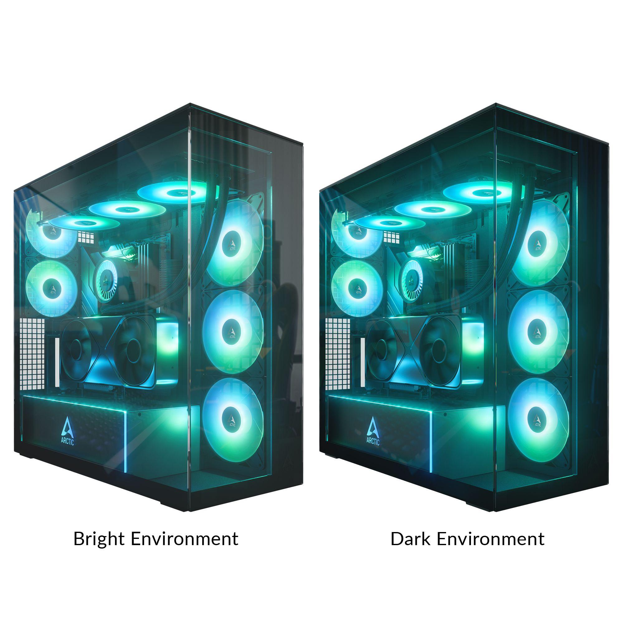 Caixa PC ARCTIC Xtender VG (EATX, ATX, micro-ATX, Mini-ITX - PC - EATX, ATX, micro ATX, Mini-ITX - Preto e Transparente) — miniatura 2