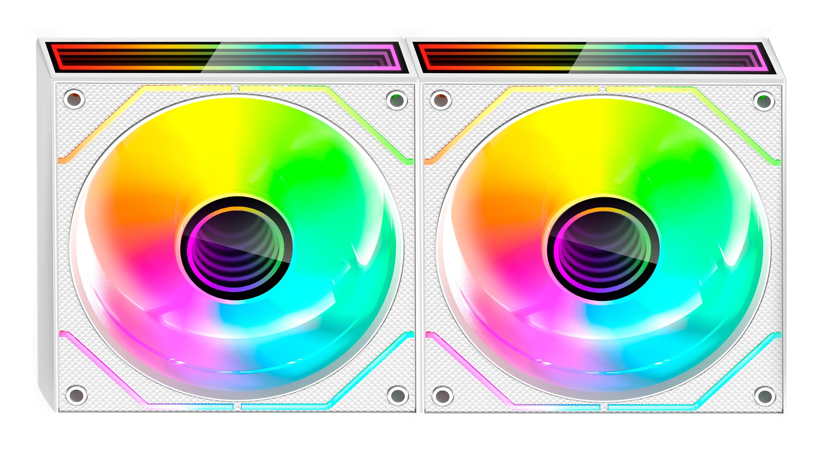 Pack de 2 Ventoinhas MARS GAMING MF-3DPROX2R (Branco) — miniatura 5