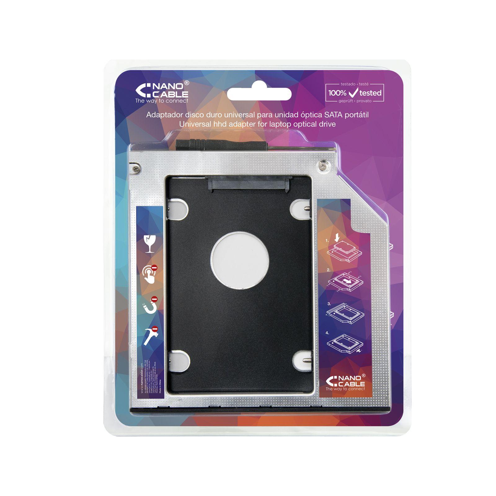 Adaptador de Disco SATA 2,5 pol. NANOCABLE 10.99.0102 (Preto e Prateado), miniatura 3