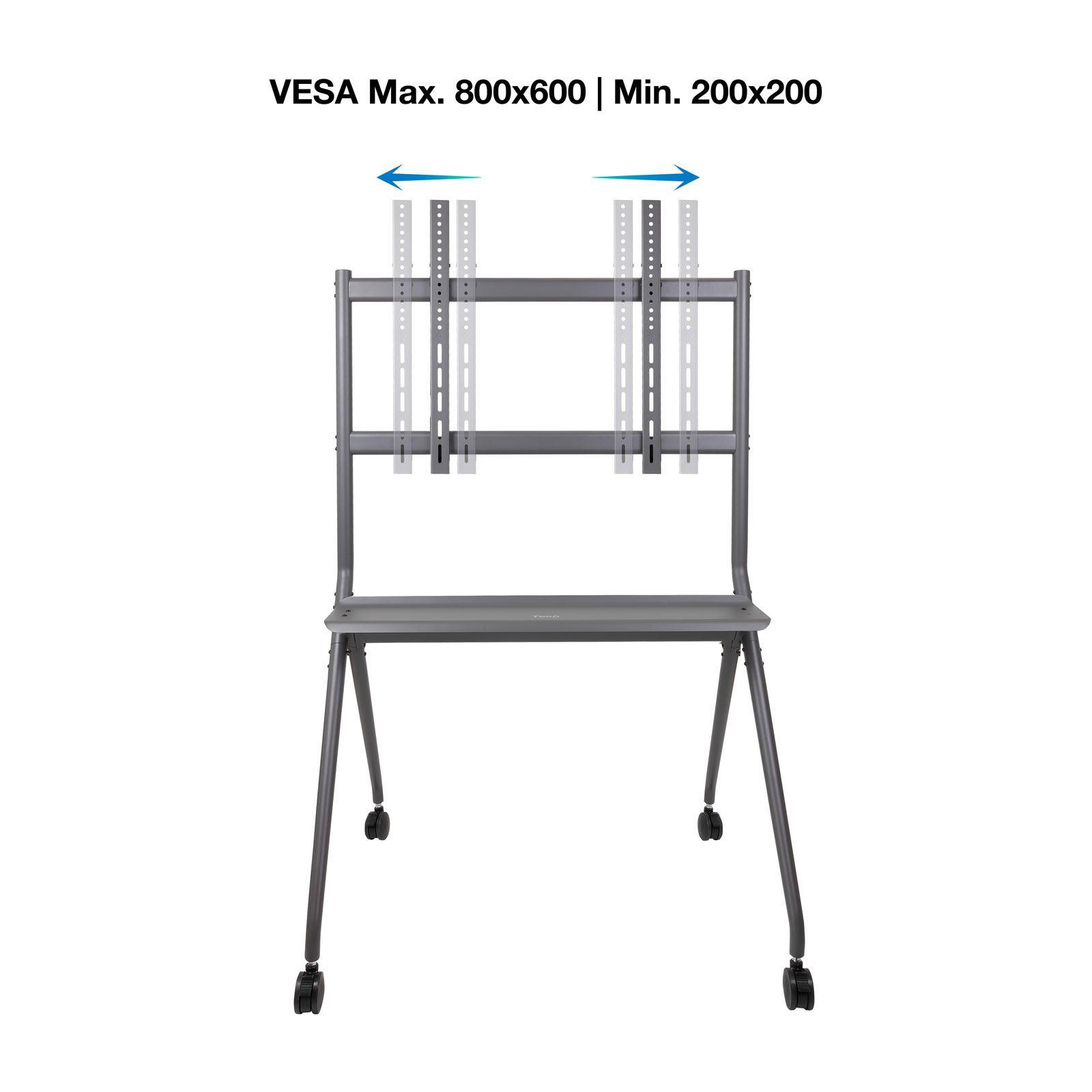 Suporte de Chão para TV TOOQ iSTAND FS20205M-B (200 x 200-800 x 600 mm - 800 x 600 mm - 200 x 200 mm - Cinzento), miniatura 2