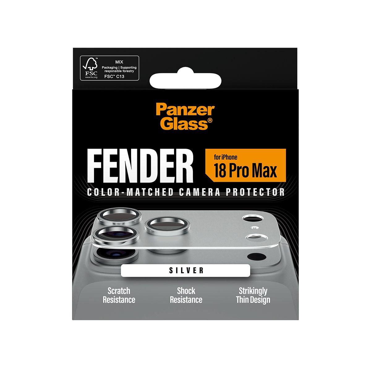 Protetor de Câmara PANZERGLASS Fender iPhone 18 Pro Max (Apple iPhone 18 Pro Max - Silicone - Prateado) — miniatura 3