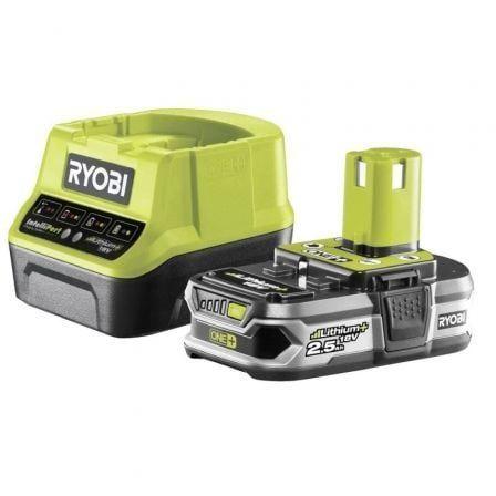 Conjunto de Carregador e Bateria RYOBI ONE+ RC18120-125 (18 V - Ião-lítio - Preto e Verde Lima)